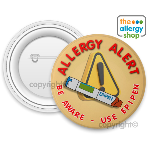Allergy Alert Be Aware Use Epipen - Badge & Button