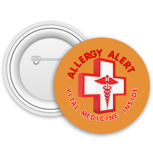 Allergy Alert White Cross Badge