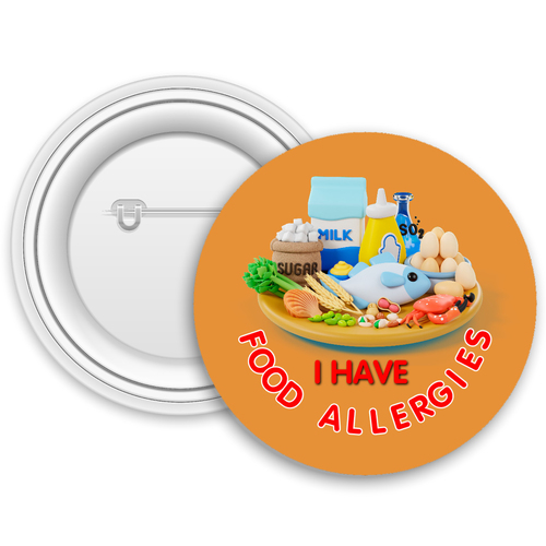 I Have Food Allergies Badge
