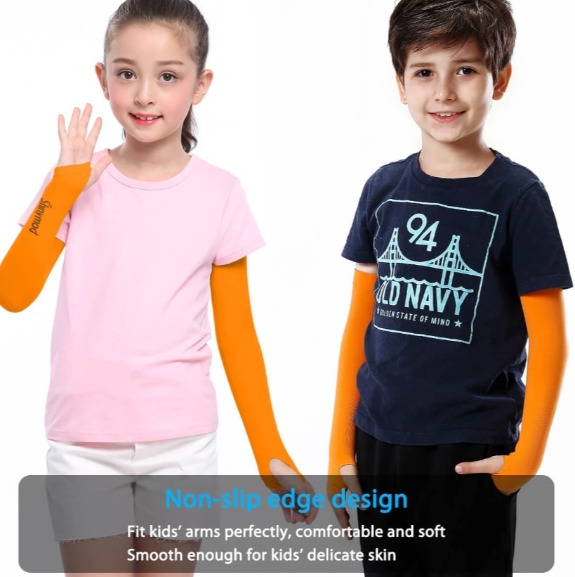 2 Pairs Sun Protection Arm Sleeves for Kids 