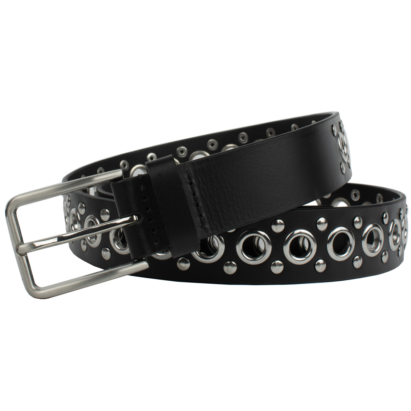 Nickel Free Belt | Nickel Smart Black Leather Studded Belt | Nickel Allergy