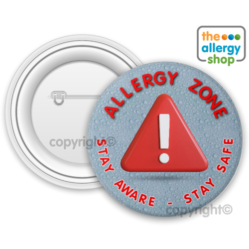 Allergy Zone Stay Aware Stay Safe - Badge & Button