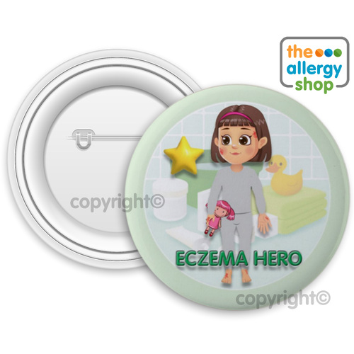 Eczema Hero Girl - Badge & Button