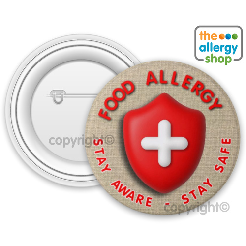 Food Allergy Stay Aware Stay Safe - Badge & Button
