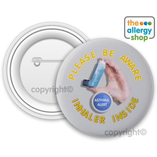 Asthma Alert Inhaler Inside - Badge & Button