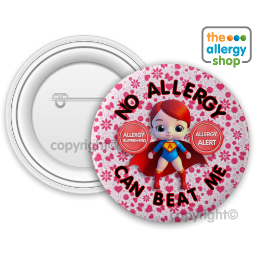 No Allergy can Beat Me Girl  - Badge & Button