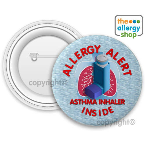 Allergy Alert Asthma Inhaler - Badge & Button