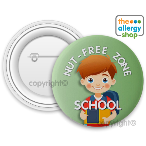 Nut Free Zone School Boy - Badge & Button