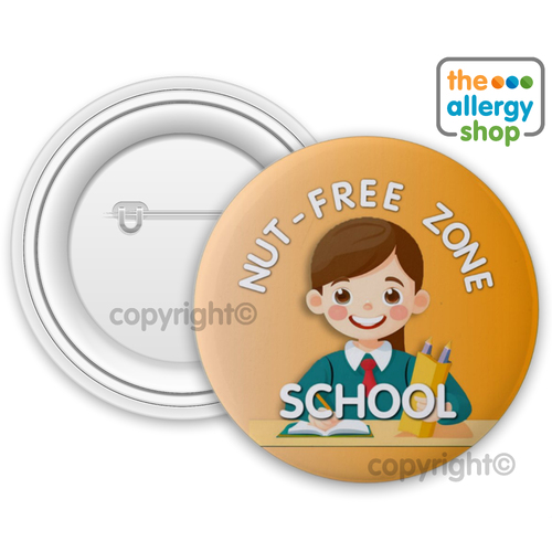 Nut Free Zone School Girl - Badge & Button