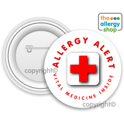 Allergy Alert Vital Medicine Inside - Badge & Button