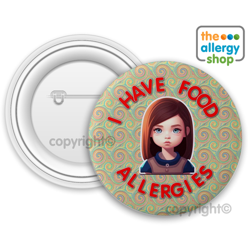 I Have Food Allergies Girl - Badge & Button