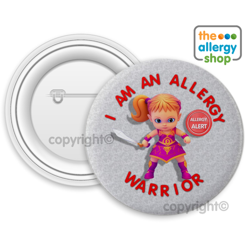 Allergy Warrior Girl - Badge & Button