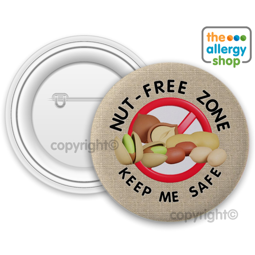 Nut Free Zone Keep Me Safe - Badge & Button