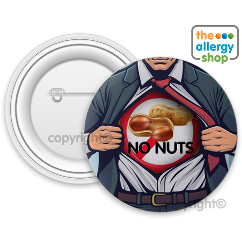 No Nuts Superhero - Badge & Button