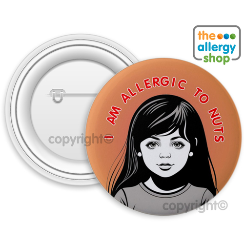 I am Allergic to Nuts Girl - Badge & Button