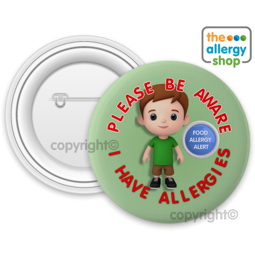 Please Be Aware I have Allergies Boy - Badge & Button