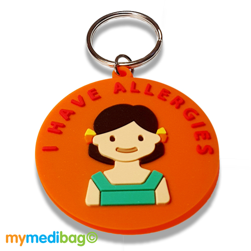 I Have Allergies Girl - 3D Keyring Tag