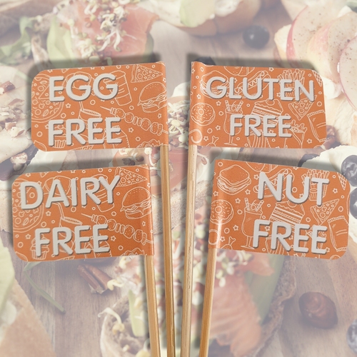 Small Allergens-Free Food Label Flag - Party 