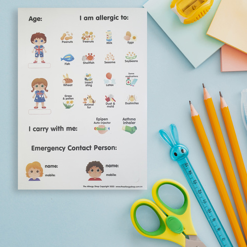 Allergy Alert Sticker Sheet