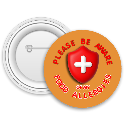 Please Be Aware Food Allergies Badge