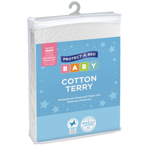 Allergen Barrier Cot Fitted - Cotton Terry 