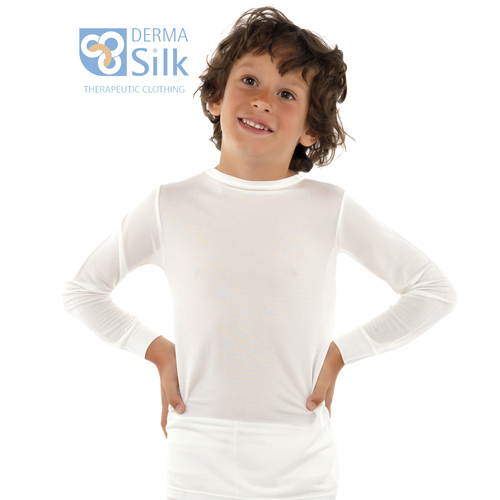 Unisex Child Shirt Round Neck Long Sleeves with cuff - Dermasilk 
